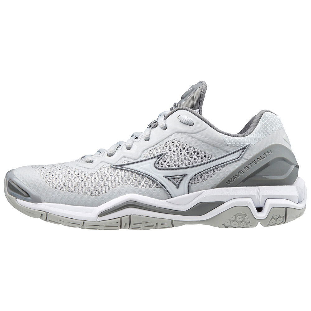 Zapatillas Balonmano Mizuno Wave Stealth V Mujer Blancas/Gris Comprar XMTS-13678